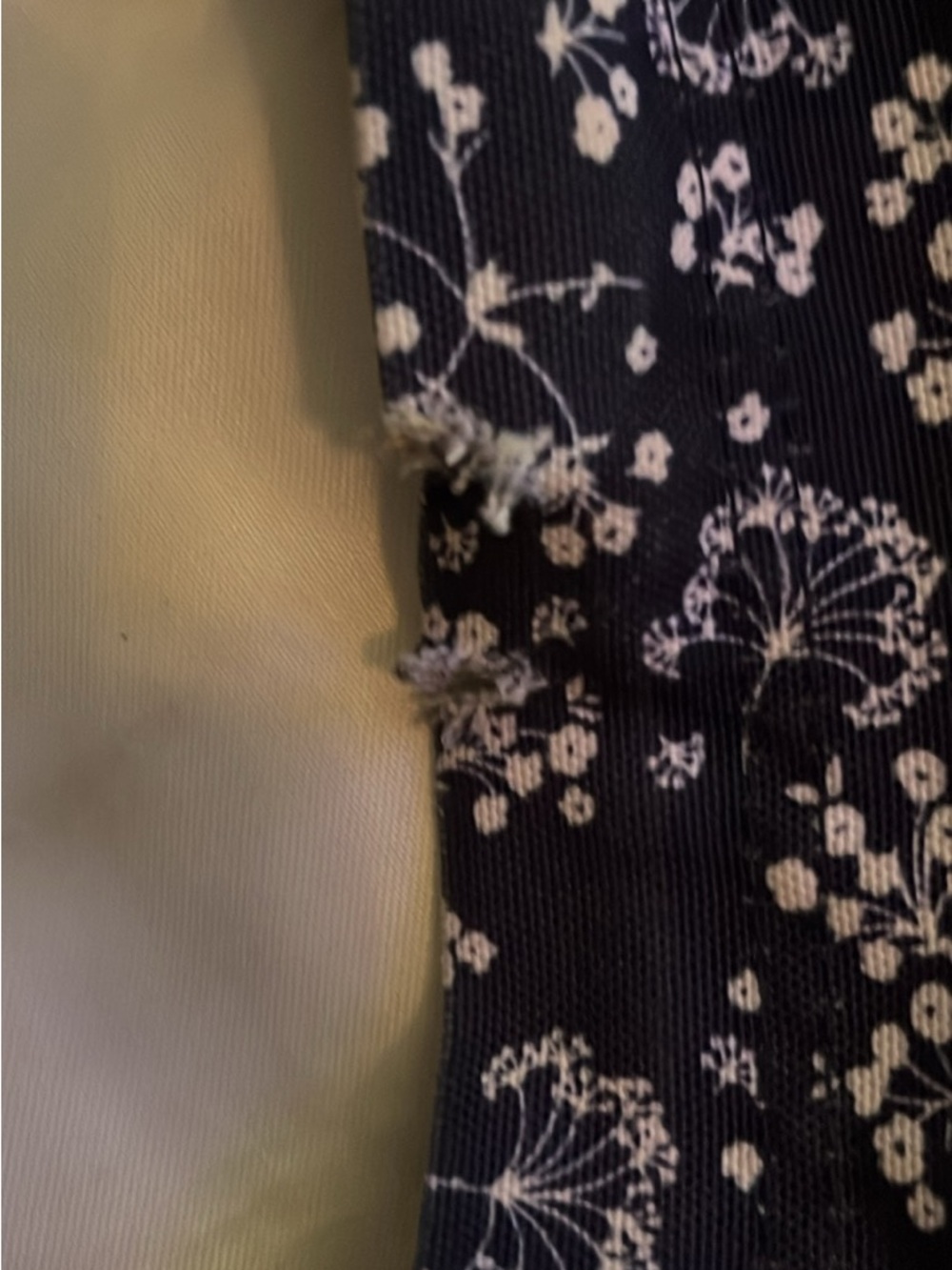 Jansport Navy Floral Backpack with Cream Accents - Picture 5 of 8